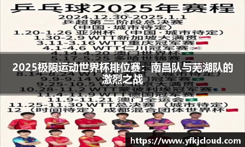2025极限运动世界杯排位赛：南昌队与芜湖队的激烈之战